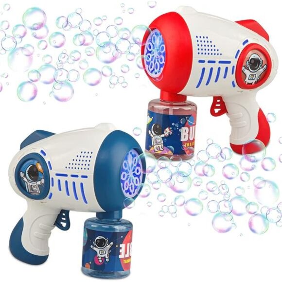 2 Pack Space Bubble Machine Guns with Light for Summer - Picture 3 of 6